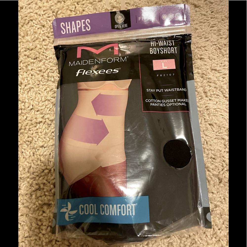 BNWT BRAND NEW maidenform shapewear hi waist boy short size L (Black) FLEXEES